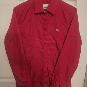 Burberry Vibrant Red Collared Shirt